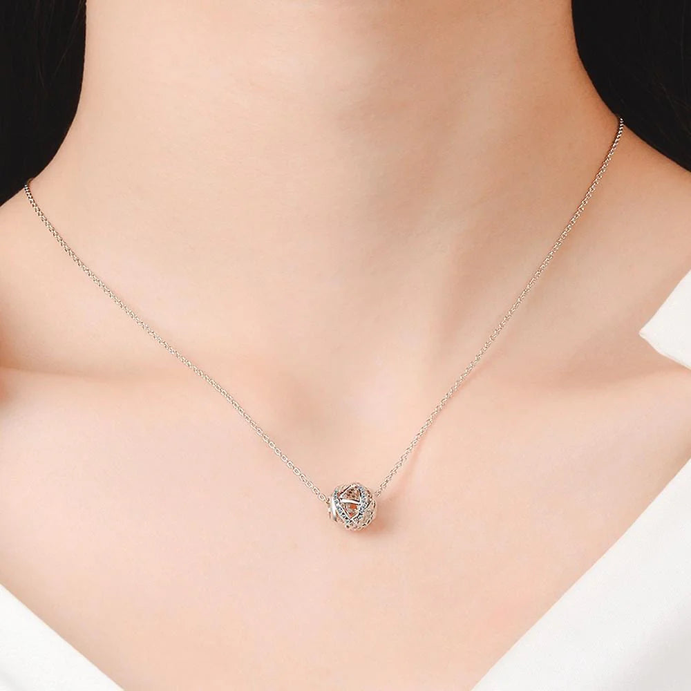 CZ Takraw Ball Charm Necklace