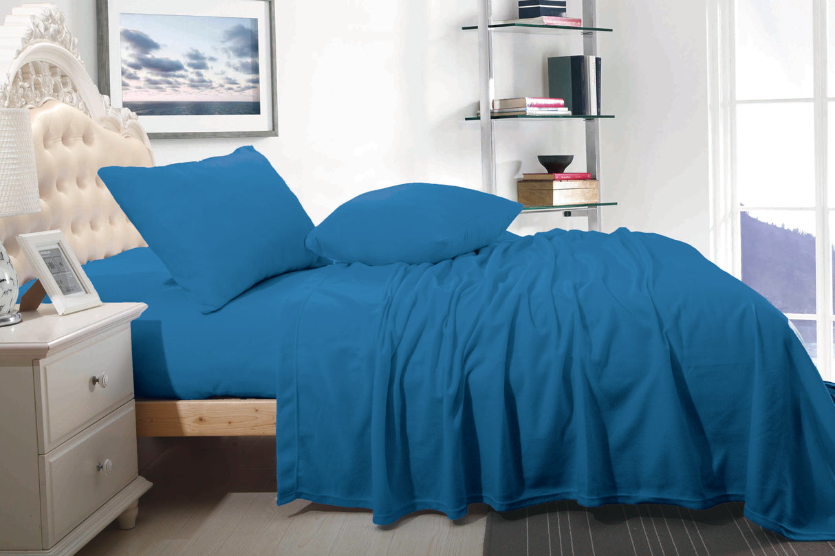 Cashmere Touch Flannelette Sheet Set - Royal Blue