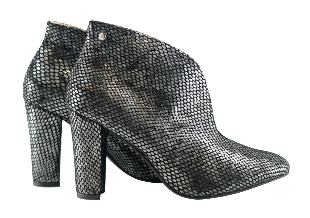 Bosccolo Womens Boots - Silver/Black Scales