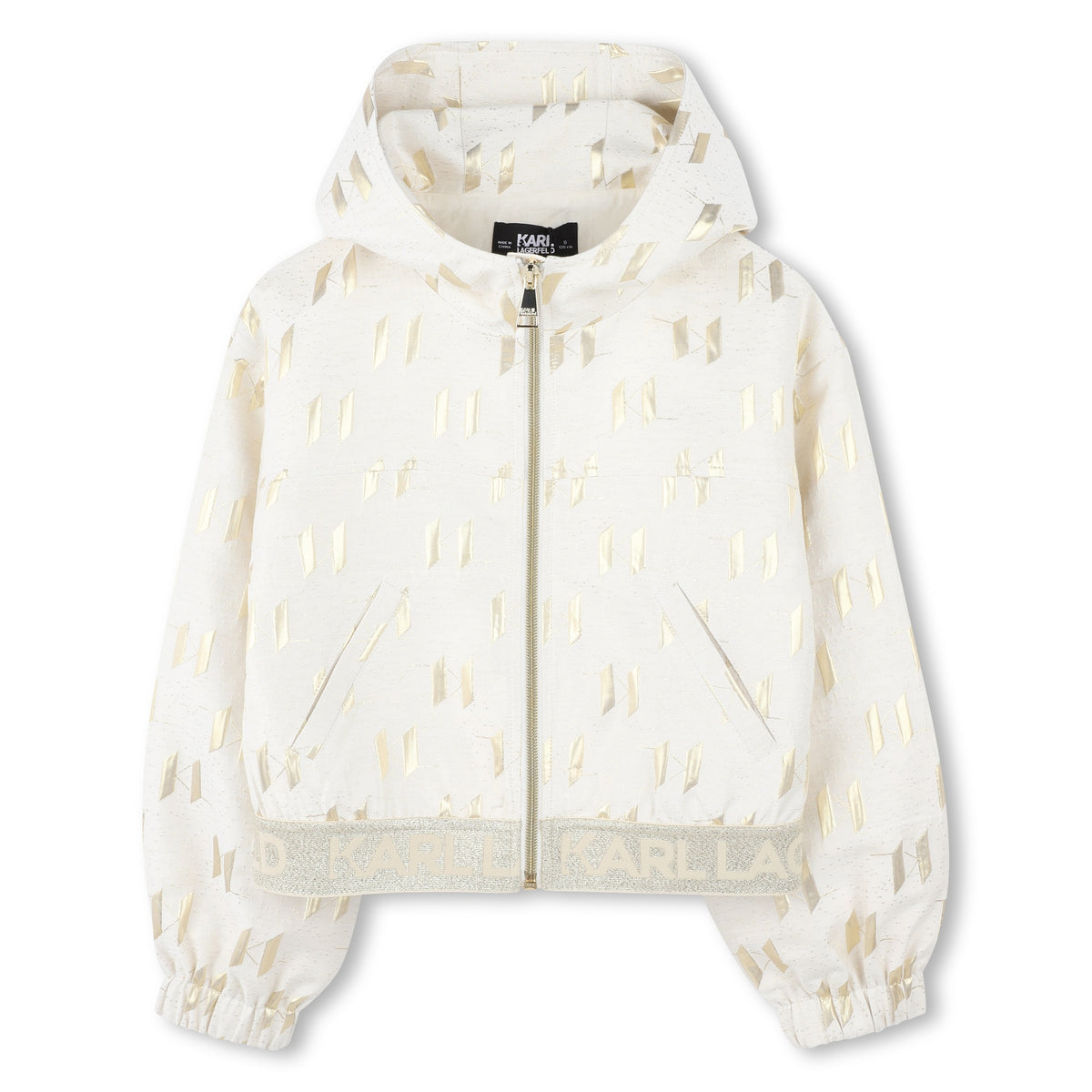 Karl Lagerfeld Girls Fete Musique D3 Hooded Cardigan - Beige