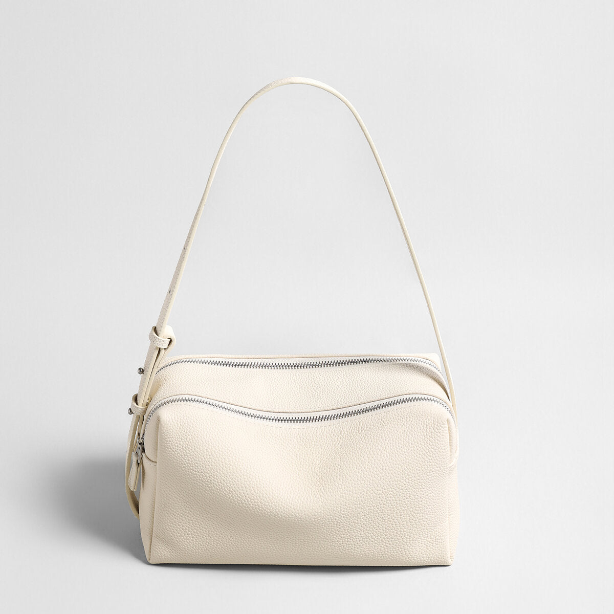 Pebbled Calfskin Bowling Bag - Ivory