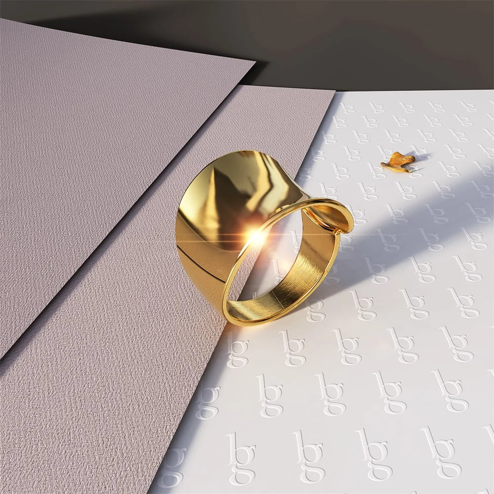 Bullion Gold Folded Ring in Gold
