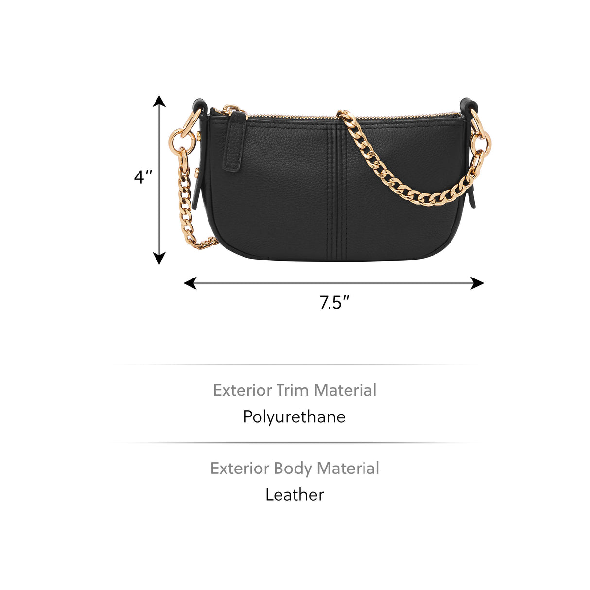 Fossil Jolie Black Mini Crossbody Bag
