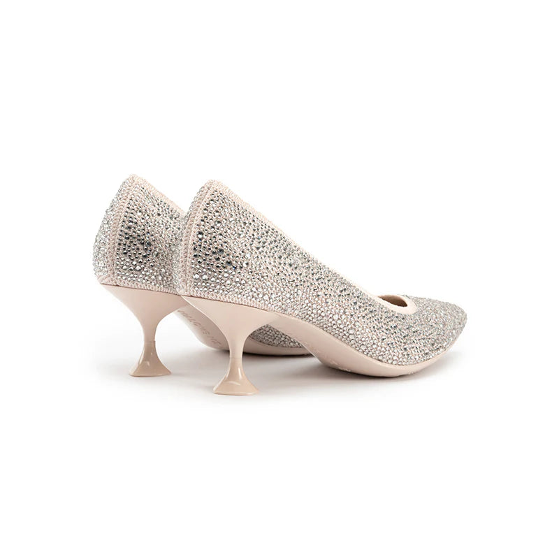 Cocktail Rhinestone Kitten Heels - Ivory