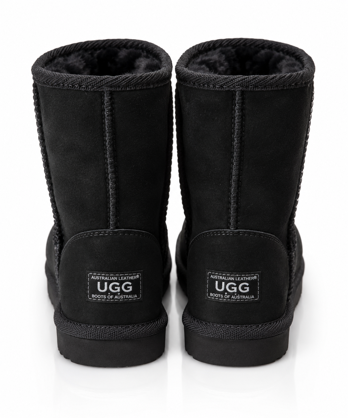 Australian Leather Ugg Classic Pearl Heart Short - Black - AU4