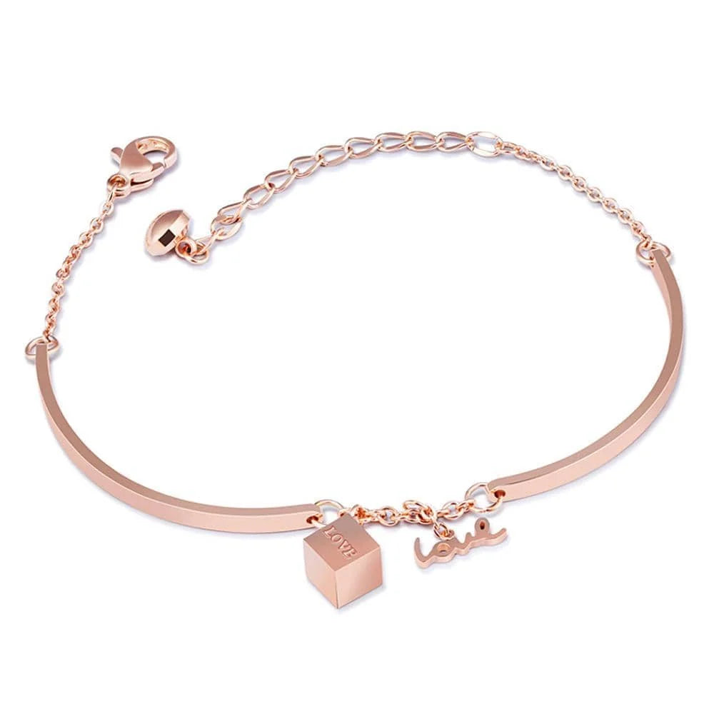 Bullion Gold Cubic Love Charm Bracelet