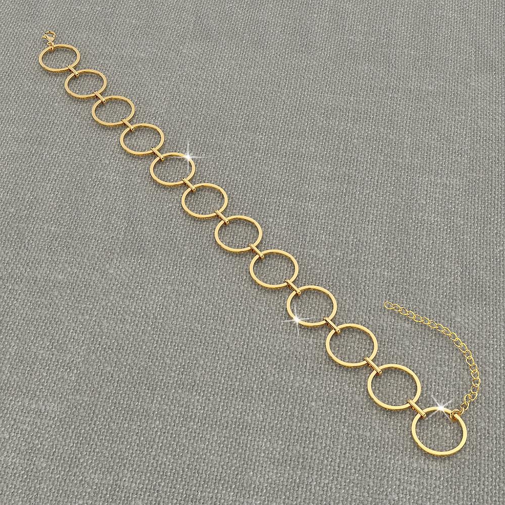 Bullion Gold Open Circle Choker Necklace