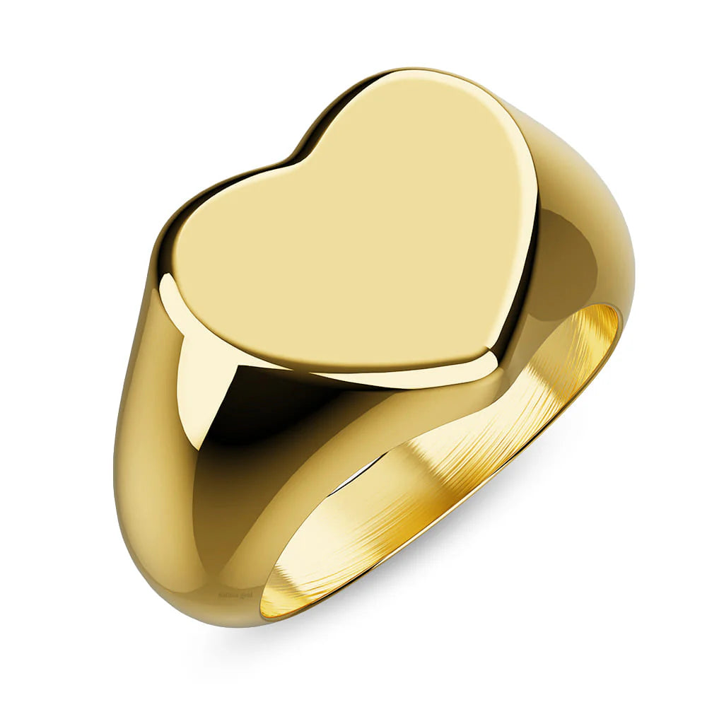 Bullion Gold Heart's Desire Signet Gold Layered Ring in 10mm