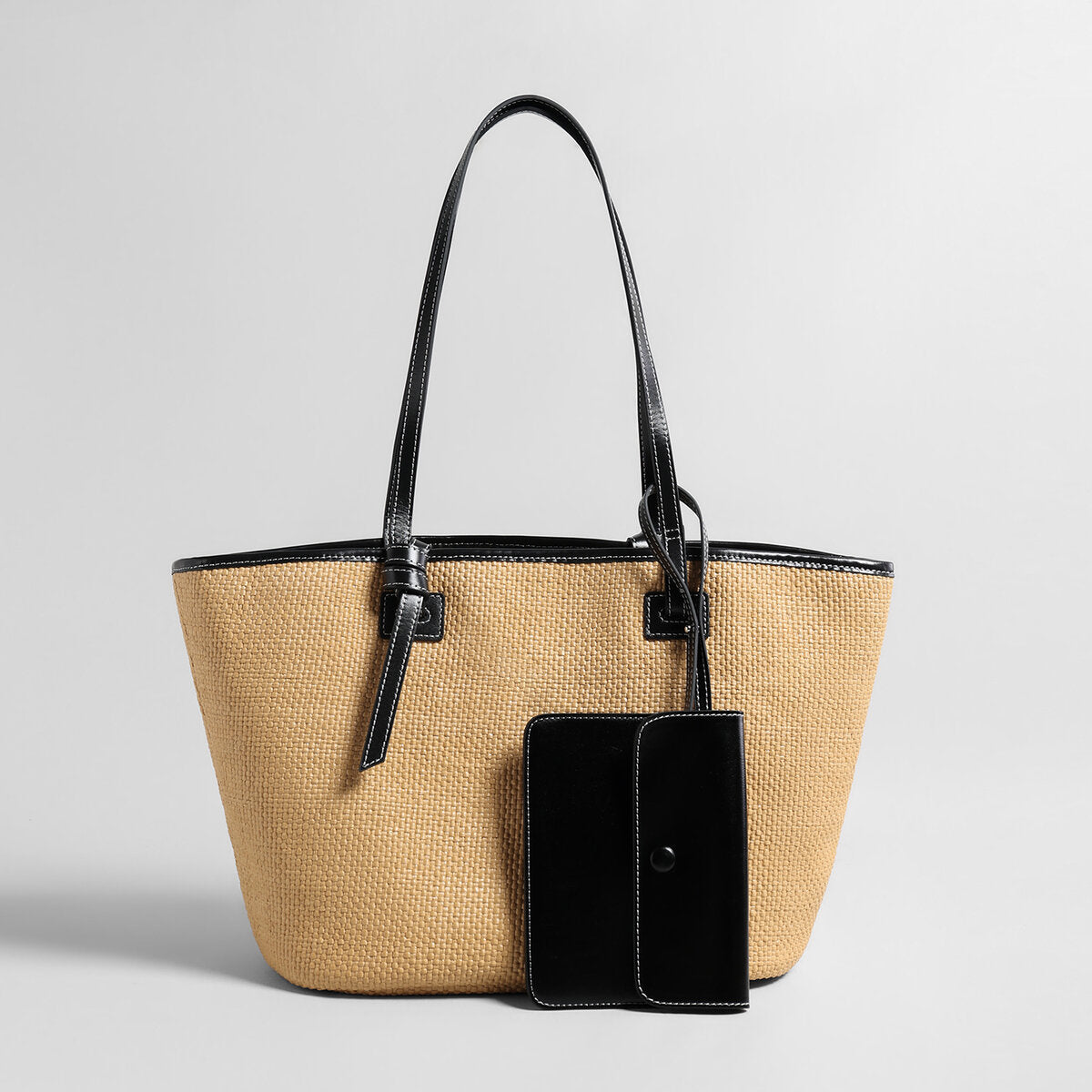 Handwoven Raffia Tote Bag - Natural