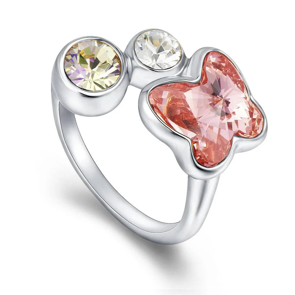 Krystal Couture Spring Butterfly Ring Embellished with SWAROVSKI Crystals