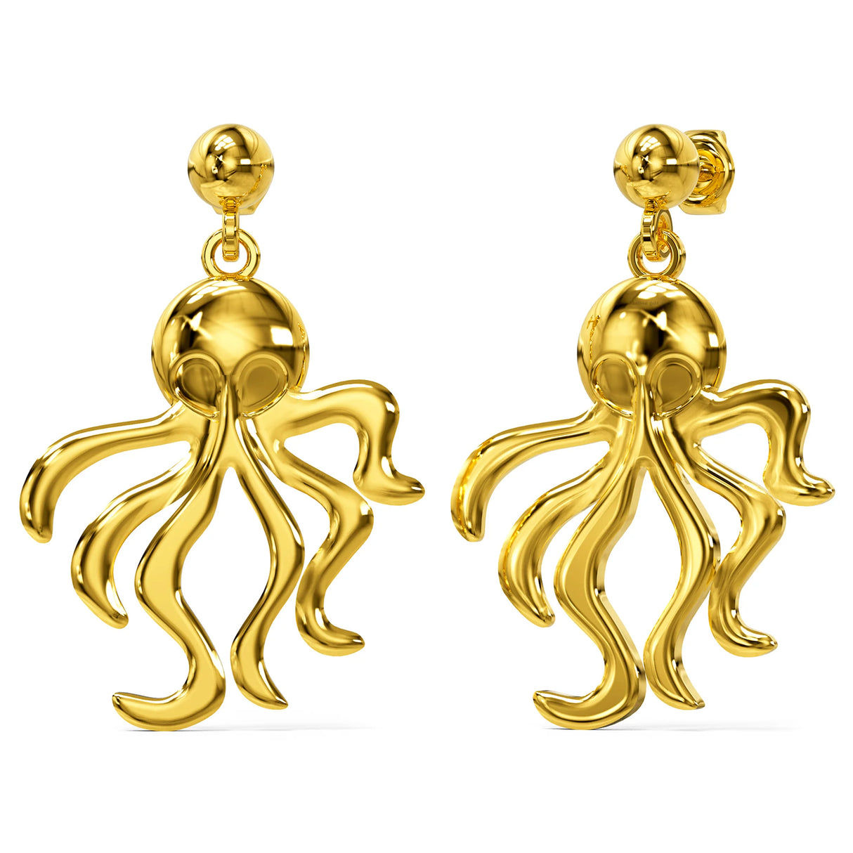 Bullion Gold Octopus Stud Earrings