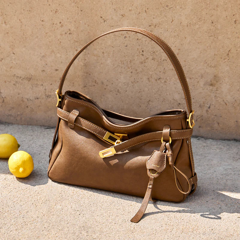 Nalandu Luxe Fortune Chime Slouch Shoulder Bag - Brown