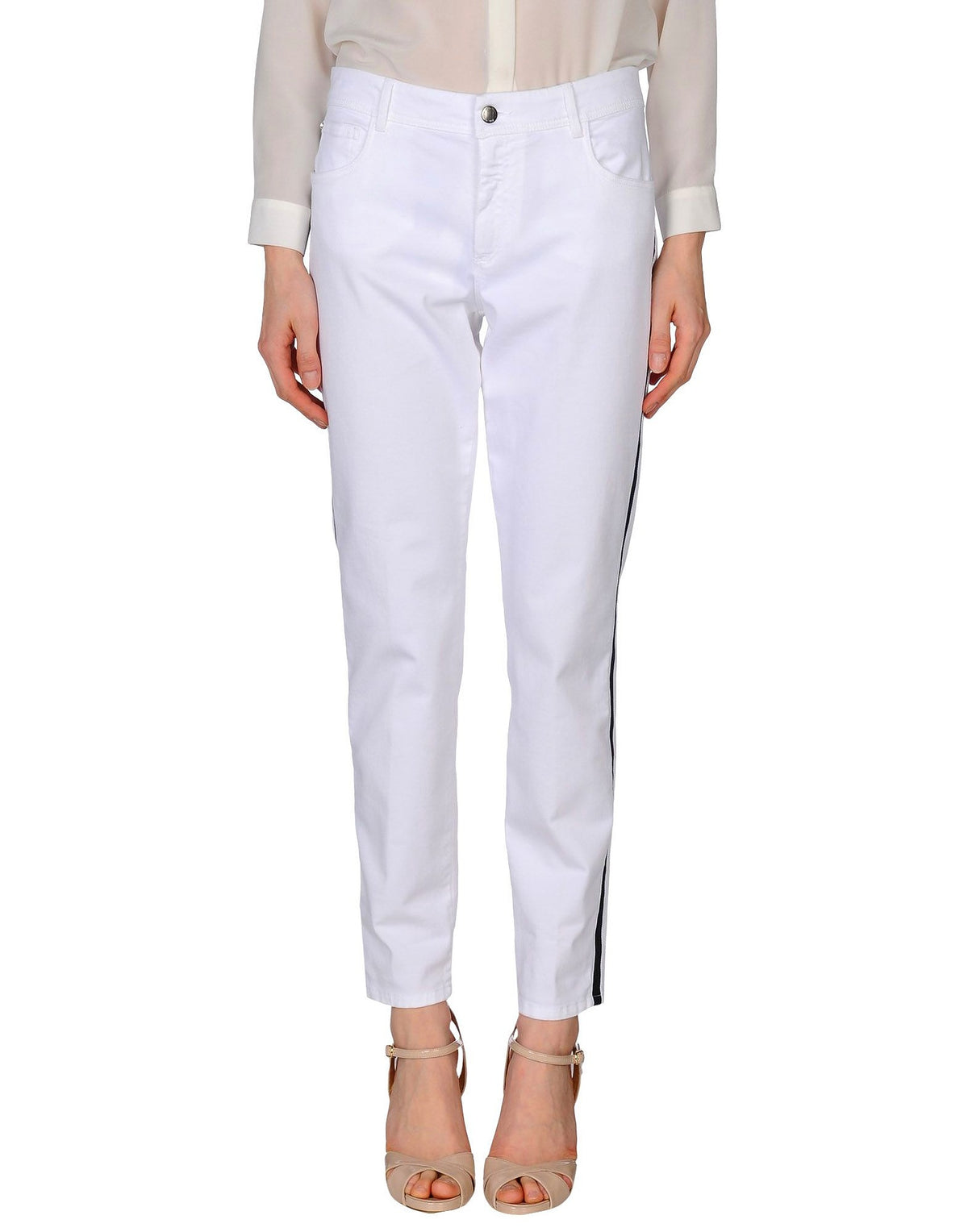 Blue Les Copains Womens Pants - White