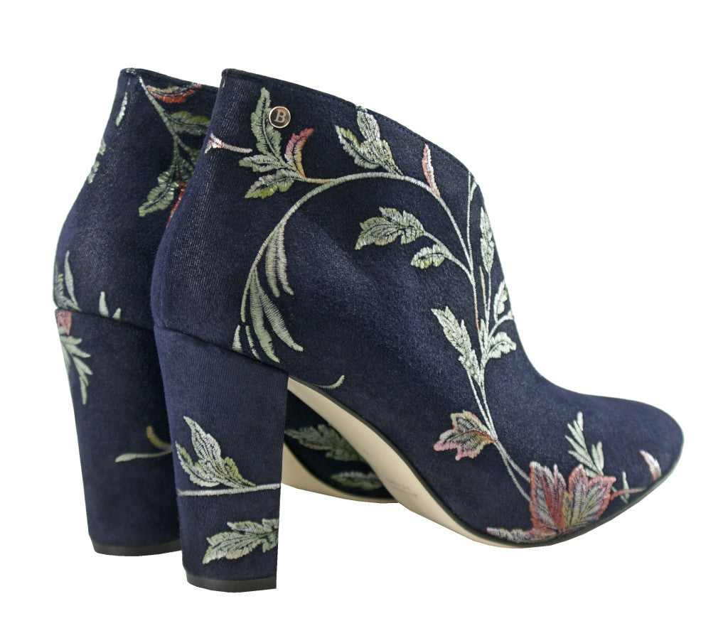 Bosccolo Womens Boots - Leaves Navy Blue