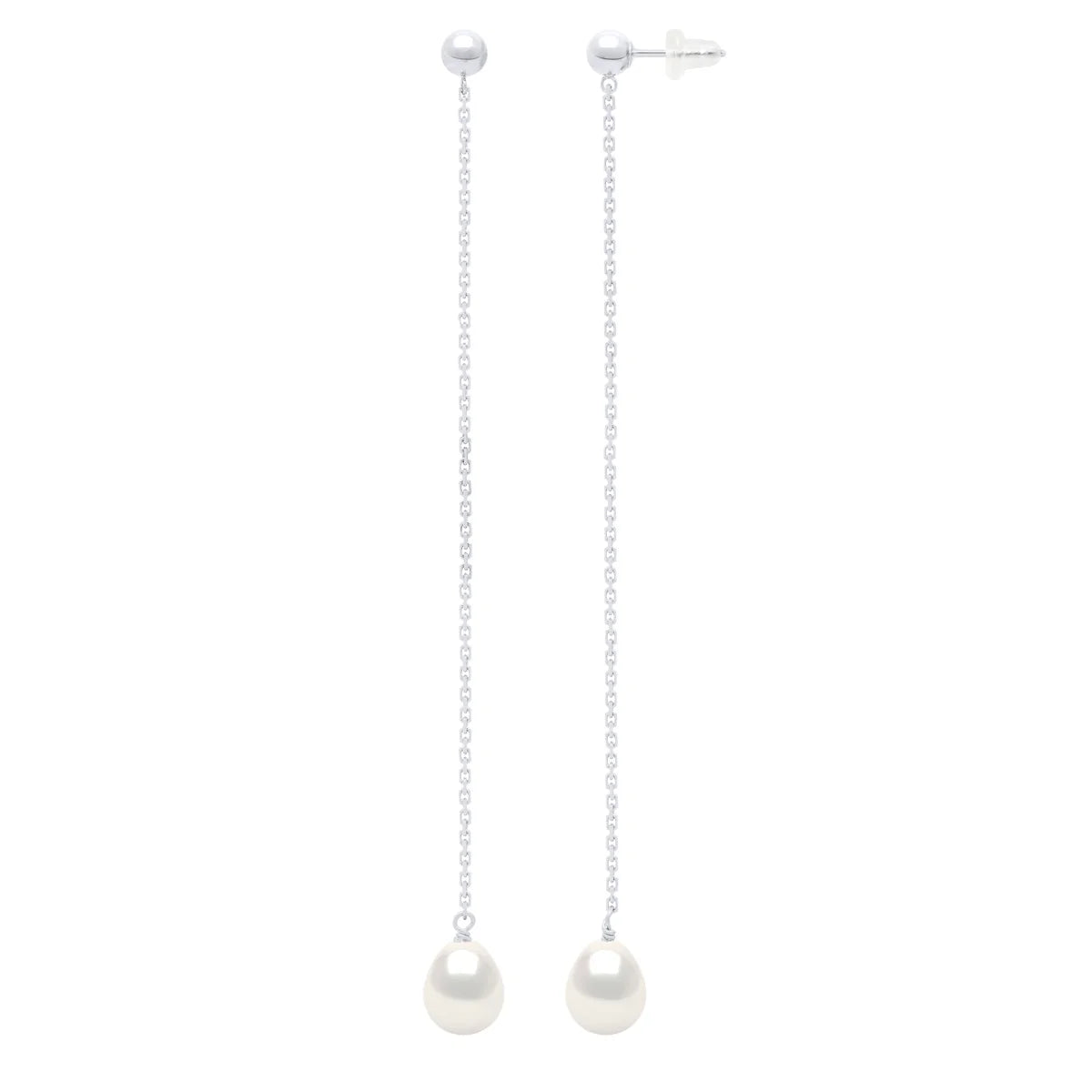 Drop Drop Earrings Pearl White White Gold 7-8mm