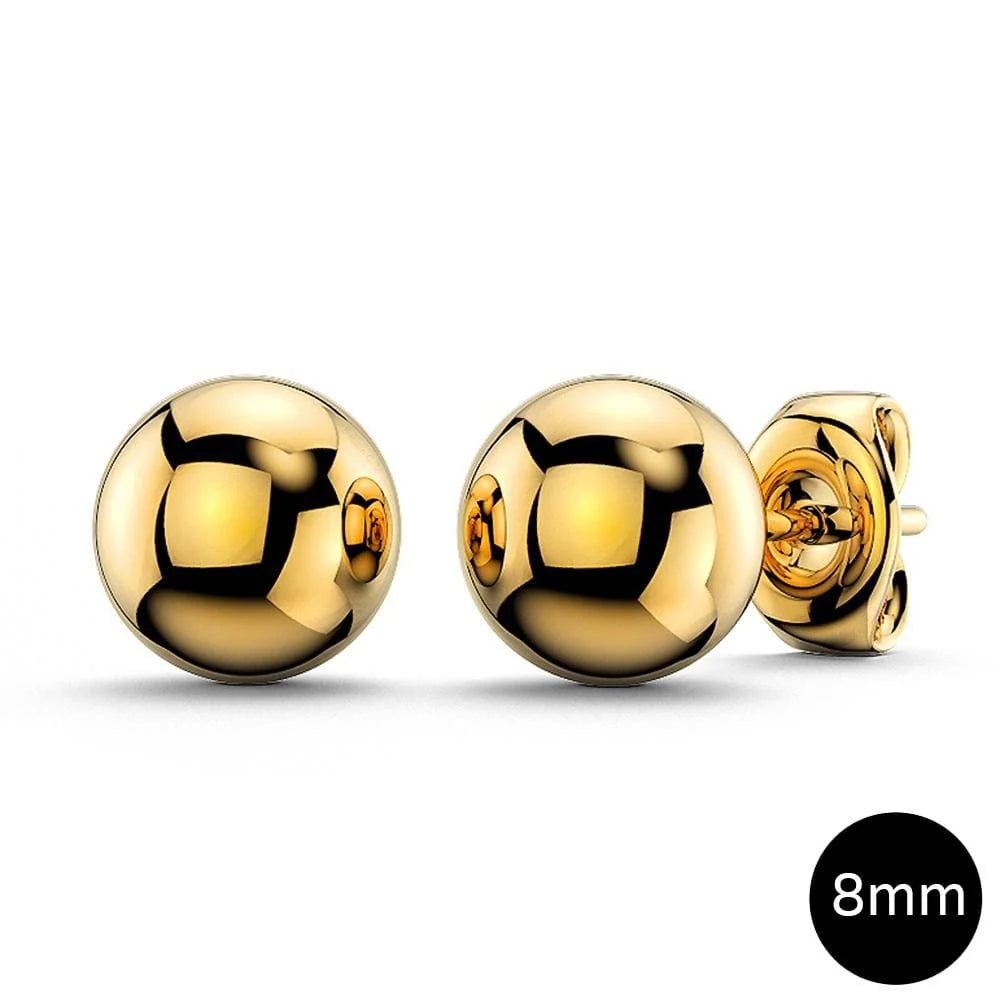 Bullion Gold Ball Stud Earrings 8mm