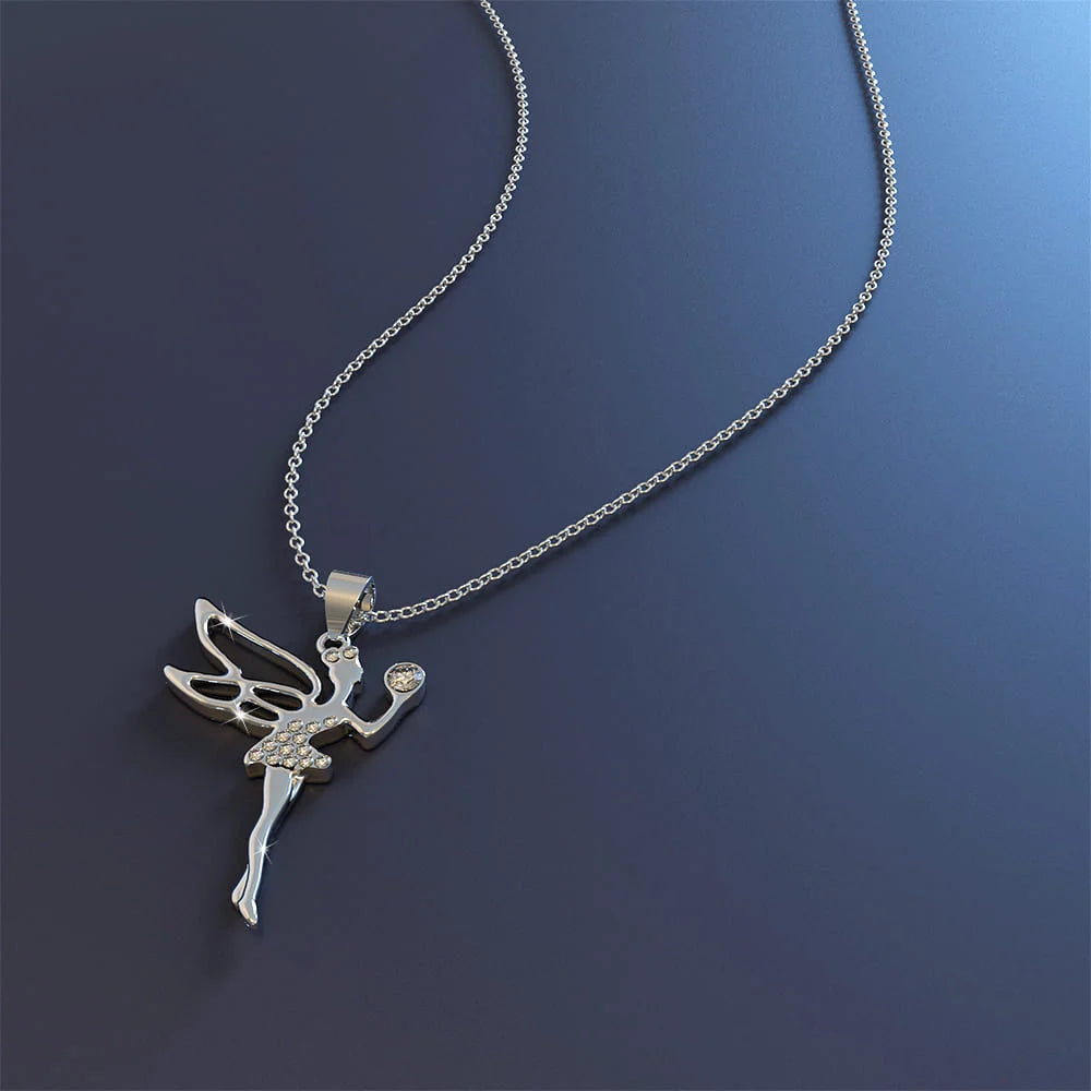 Boxed Tinkerbell Necklace and Earrings Set Embellished with SWAROVSKI® Crystals