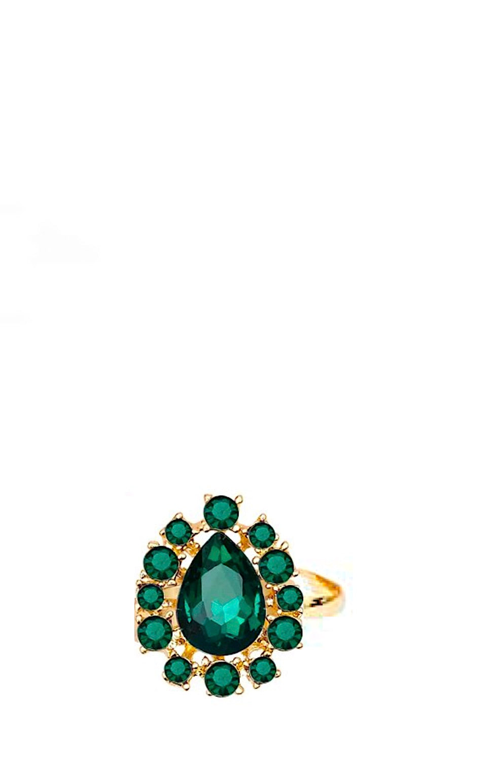 Liv Oliver 18K Gold Green Statement Ring