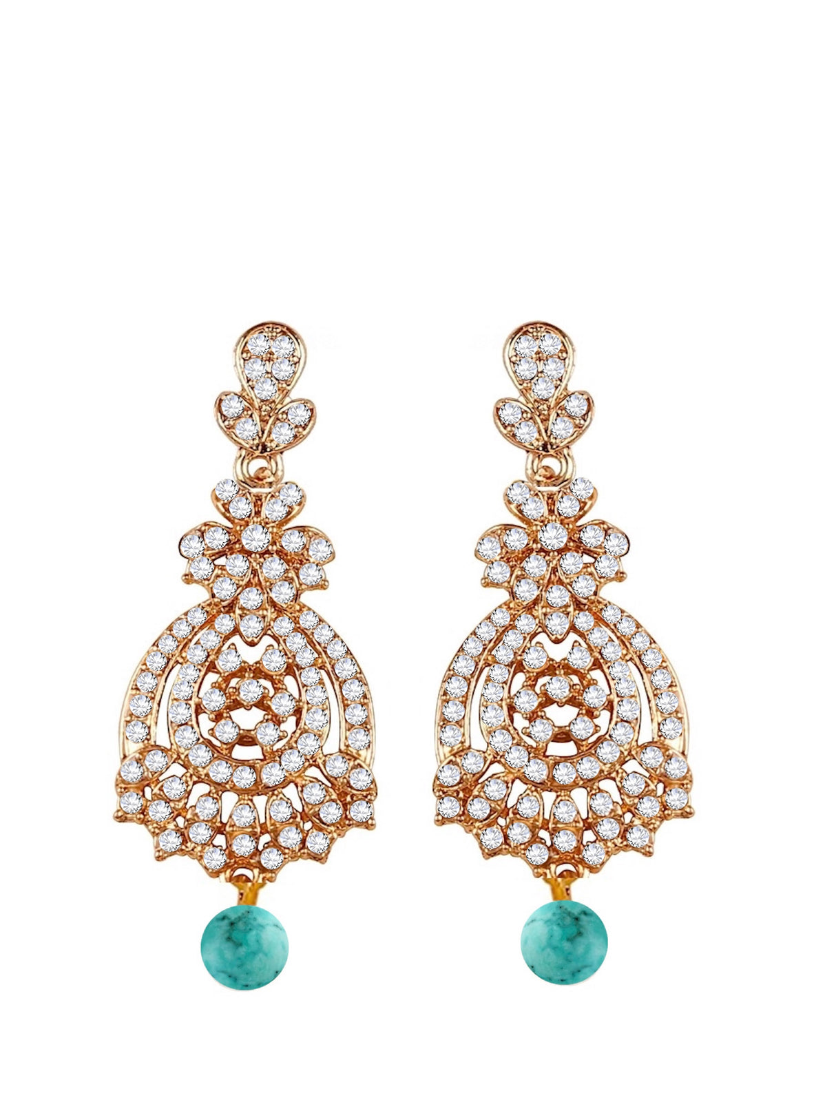 Liv Oliver 18K Gold Turquoise Chandelier Earrings
