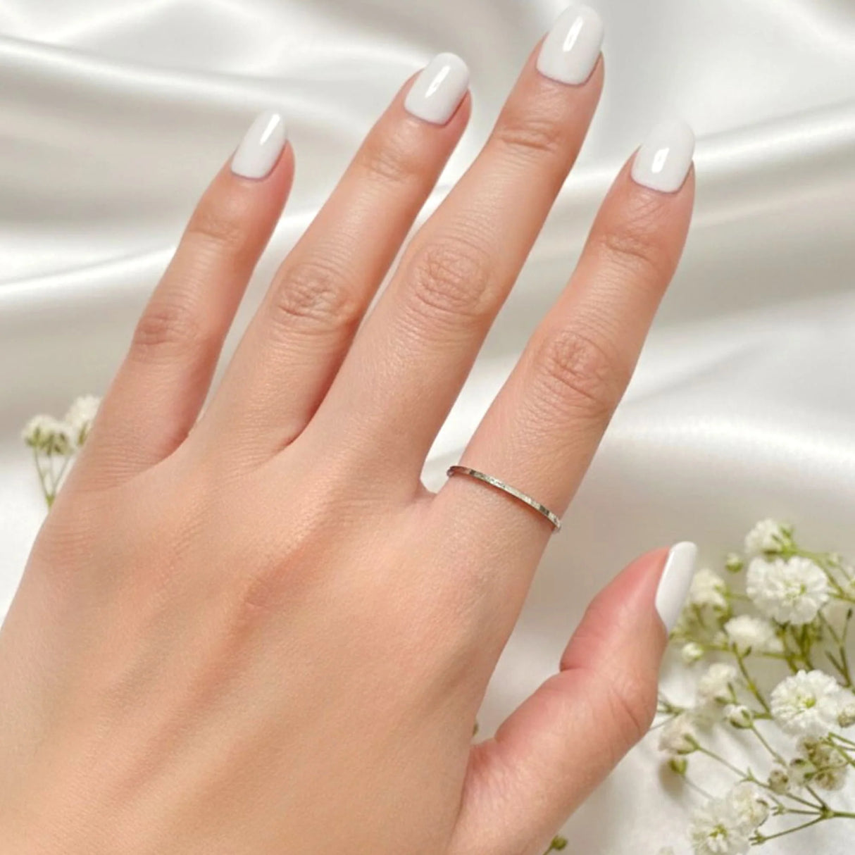 Bullion Gold White Gold Simplicity Slim Ring