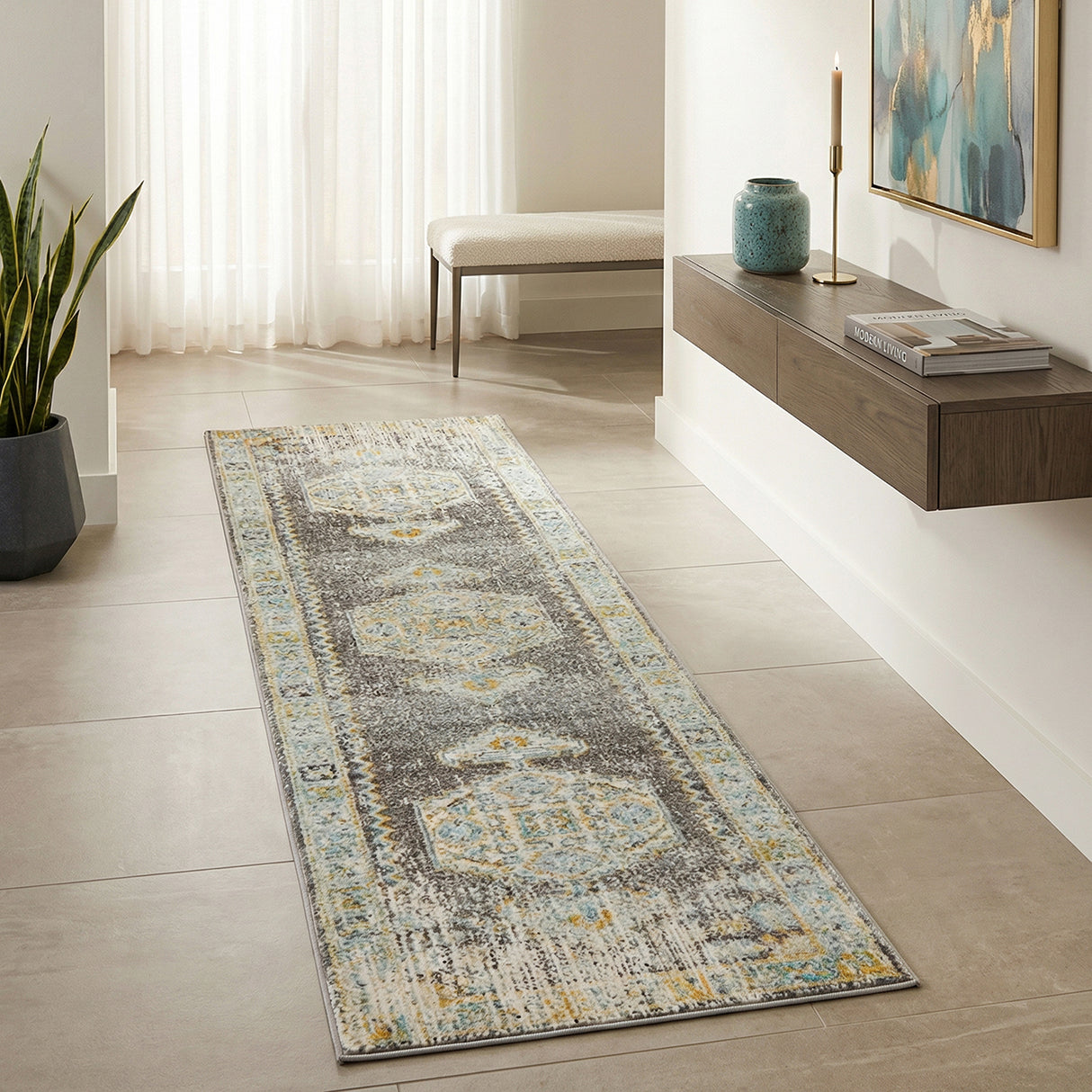 Century 944 Grey Runner Rug