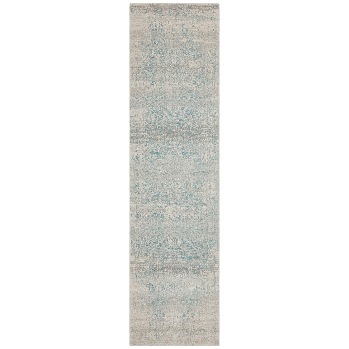 Evoke 253 White Blue Runner Rug