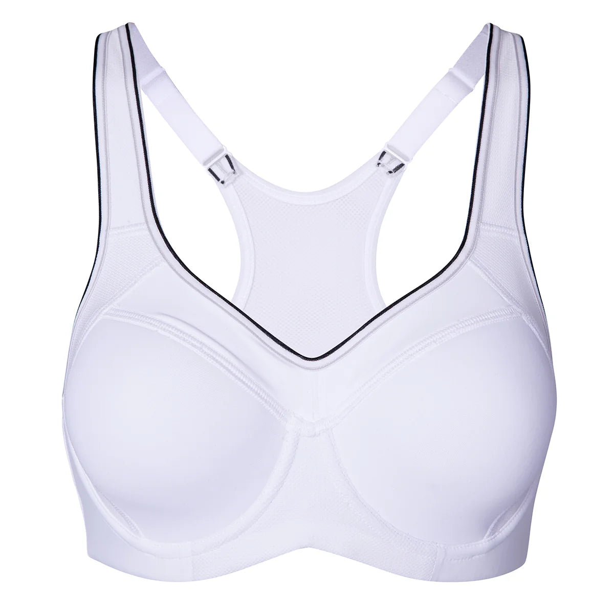 Full Support High Impact Padded Sports Bra - White