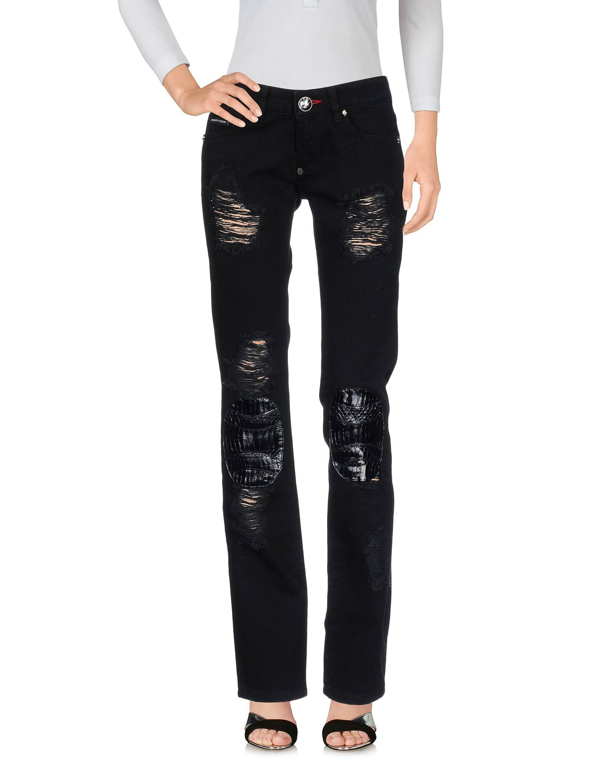 Philipp Plein Womens Jeans - Black