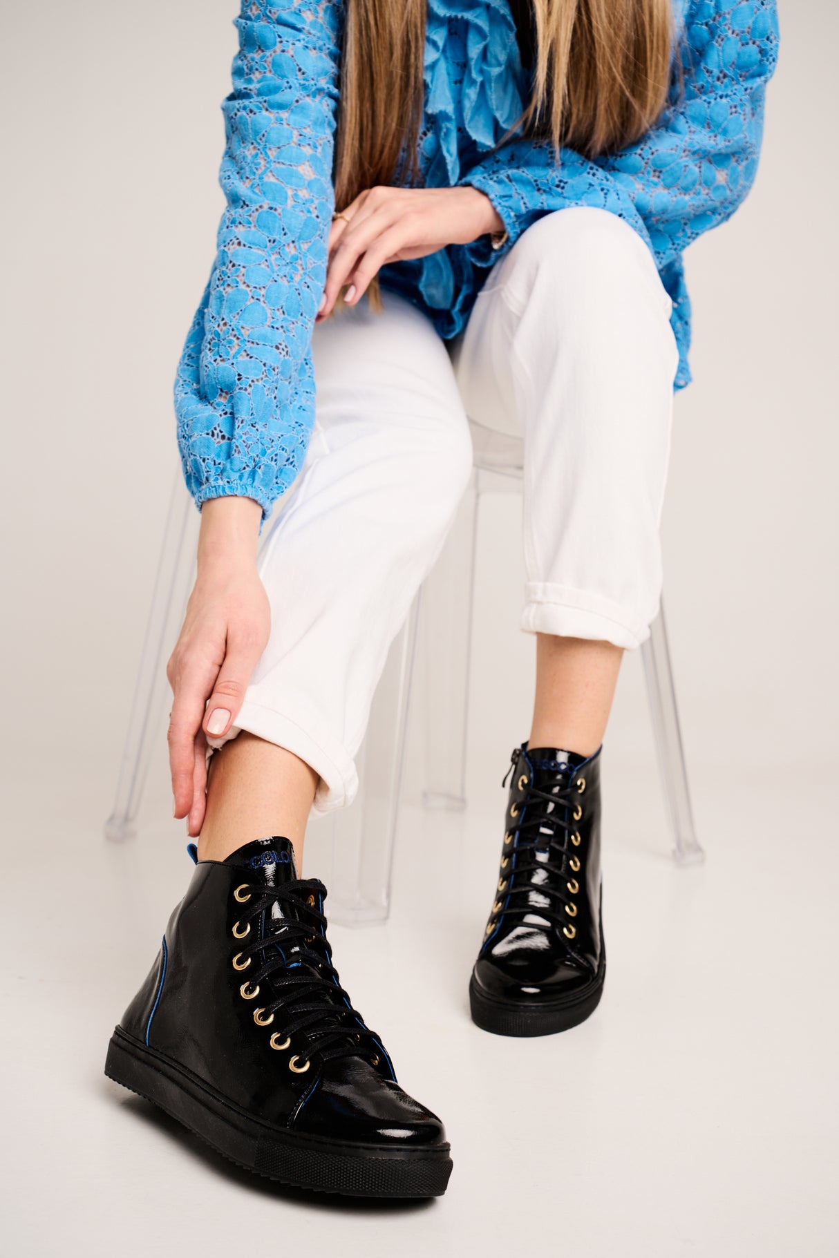 Bosccolo Womens Sneakers - Black+Blue