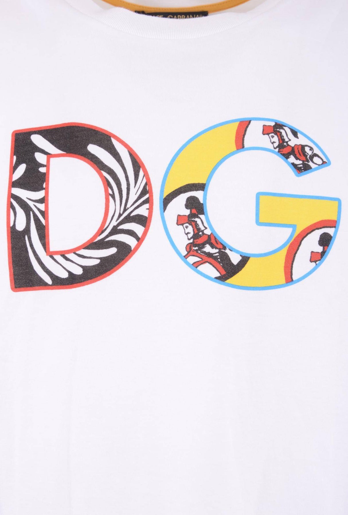 Dolce & Gabbana Men Carretto Patch Mix Short Sleeve T-shirt