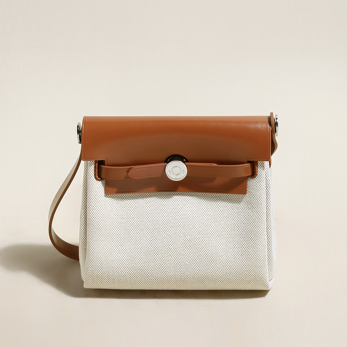 Monet Mini Canvas & Leather Crossbody Bag - Brown