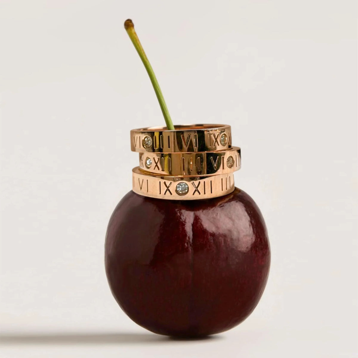 Bullion Gold Romanian Numeral Ring In Rose Gold