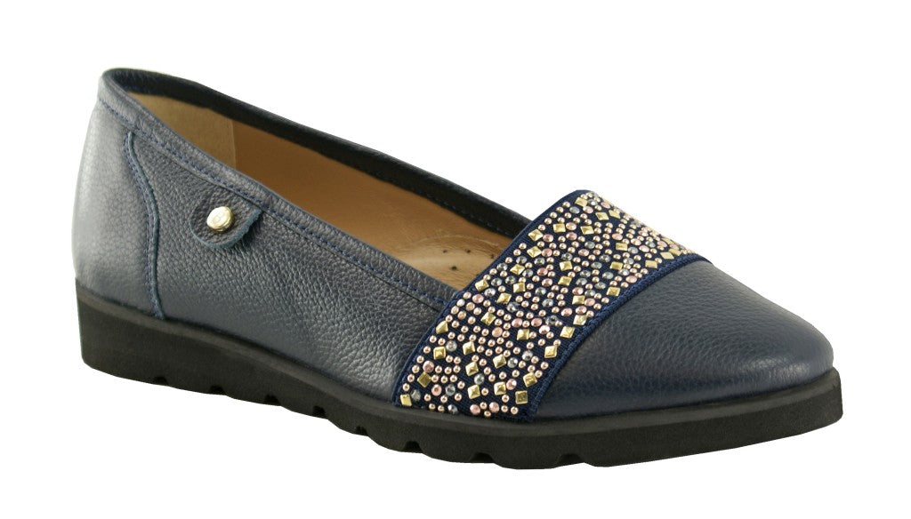 Bosccolo Womens Moccasin - Navy Blue