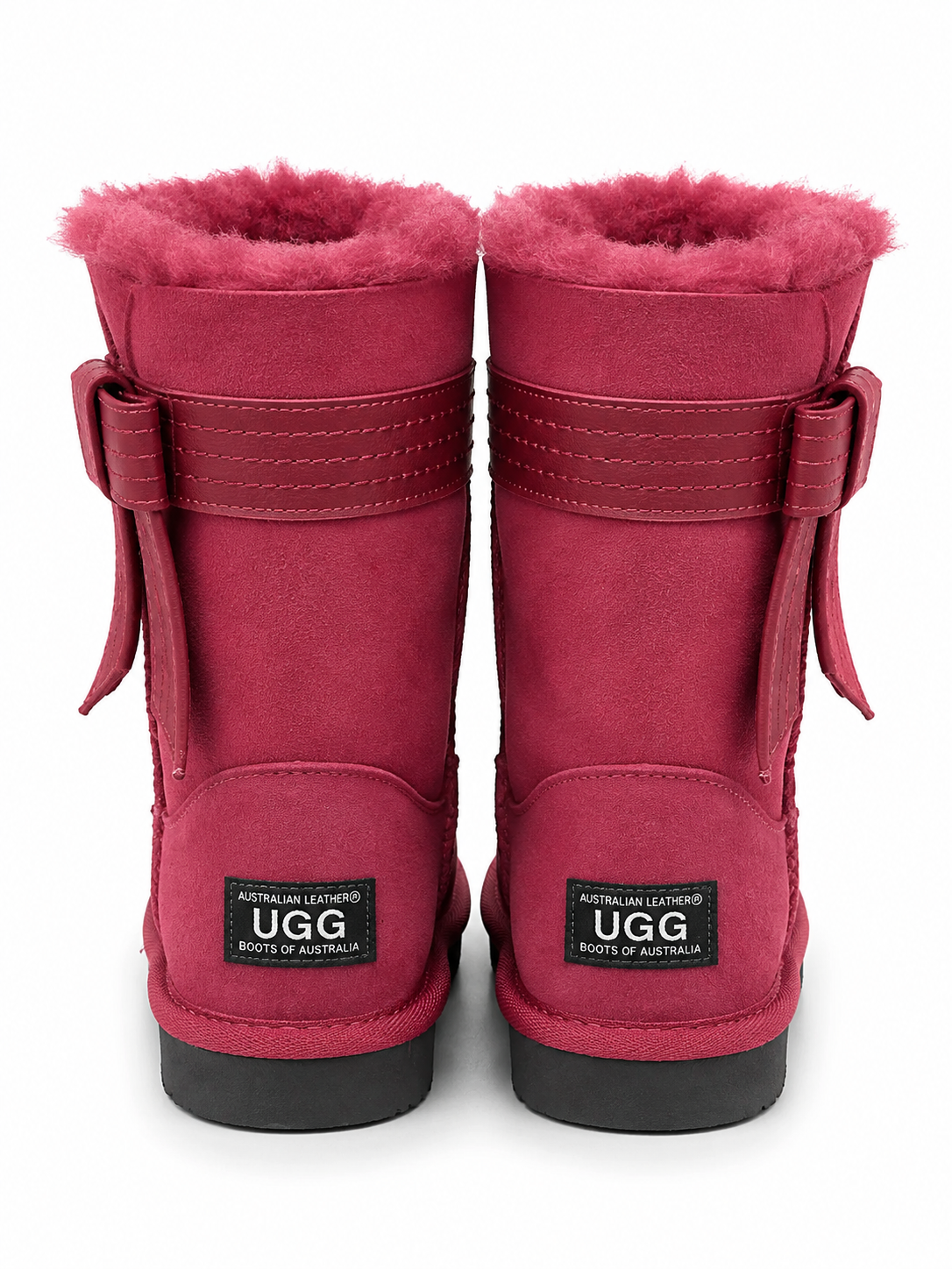 Australian Leather Ugg Mid Calf Bow Short Hot - Pink - AU6
