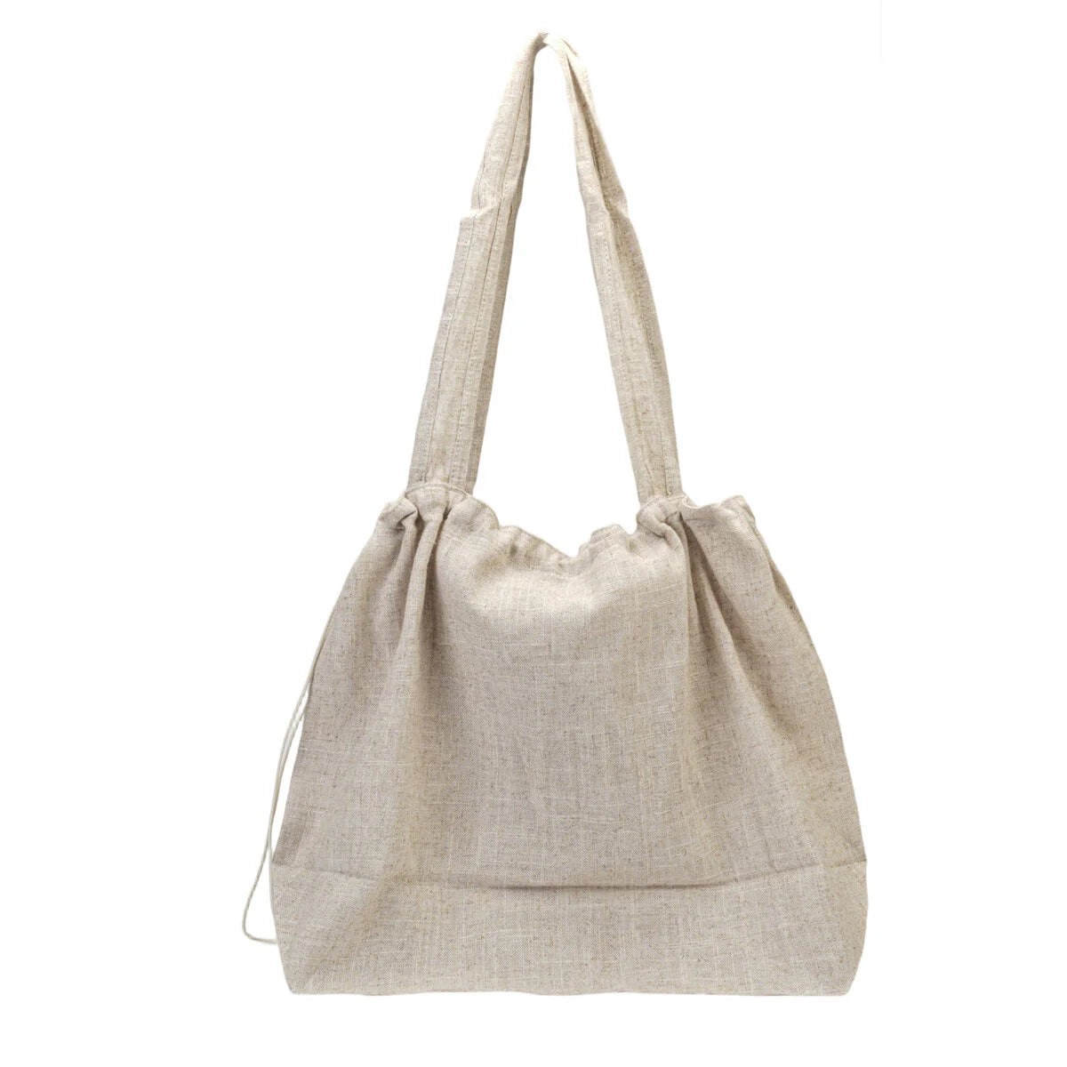 BAMEI Natural Linen Oversized Tote Bag with “Salomé” Letter Print - Ivory
