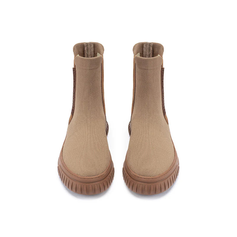 Knit Chelsea Ankle Boots - Mocha