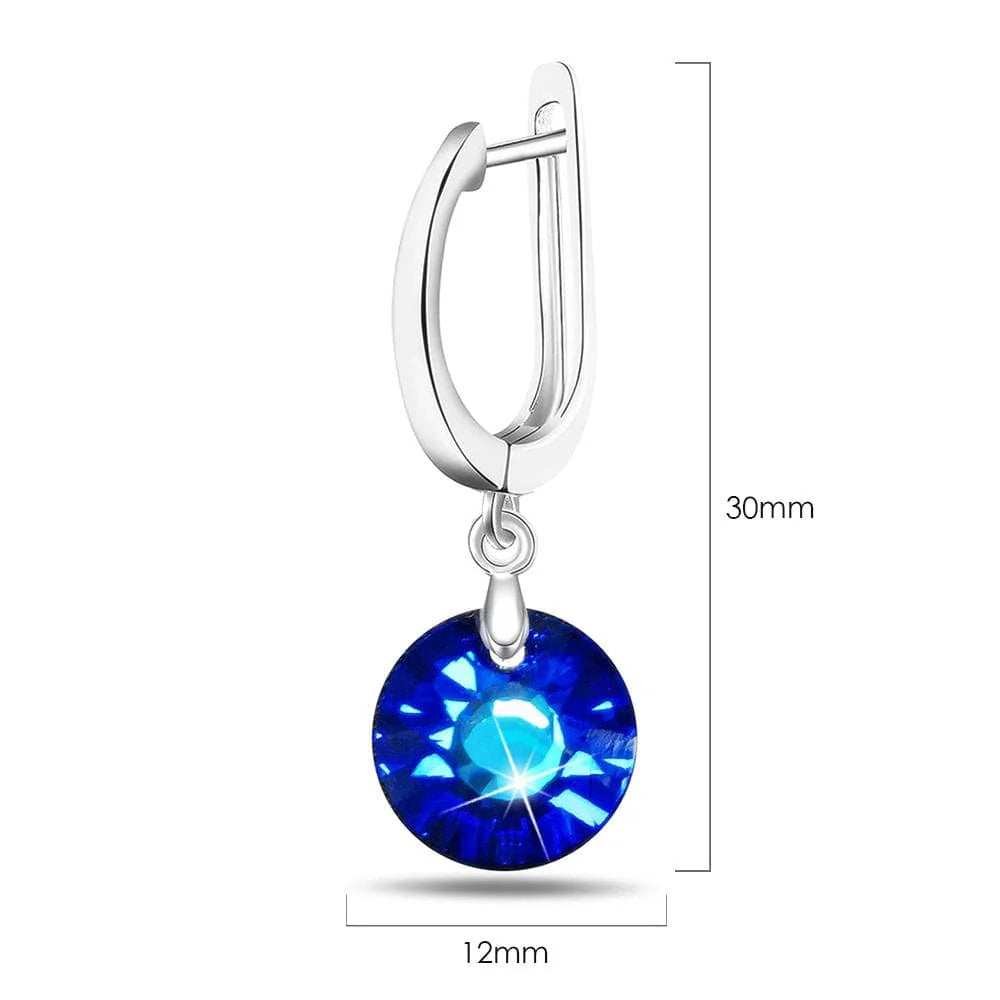 Krystal Couture Bright Blue Drop Earrings Embellished with Crystals from SWAROVSKI