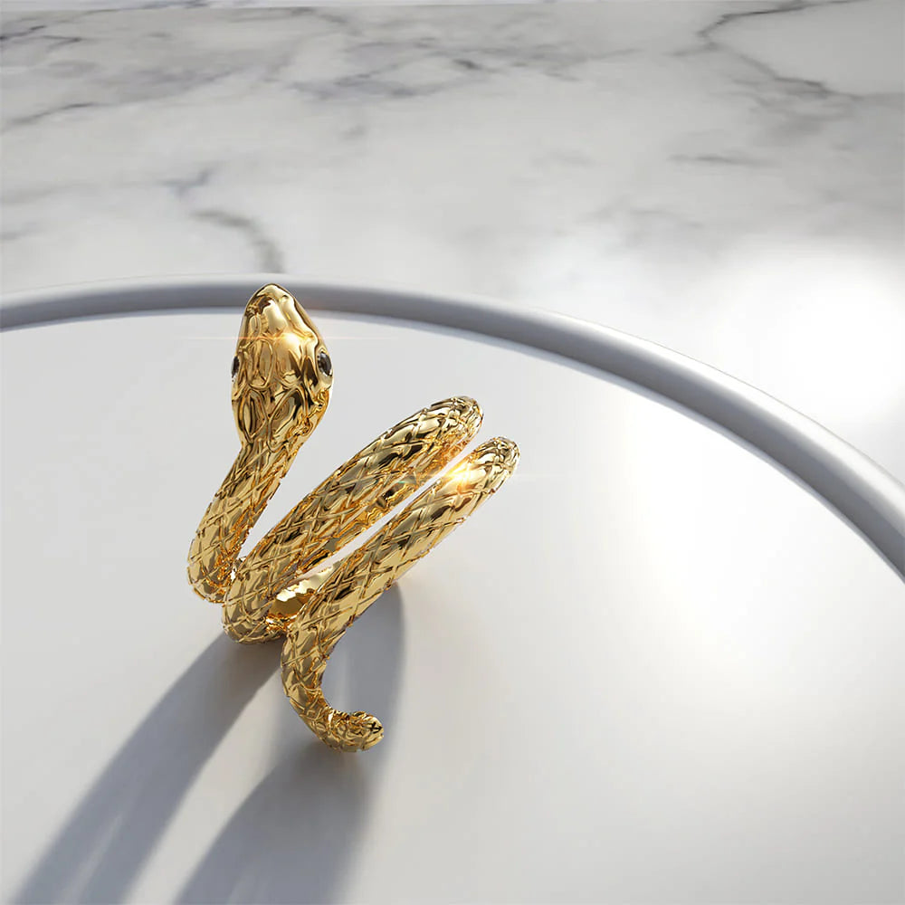 Bullion Gold Cobra Coiled Ring In Gold