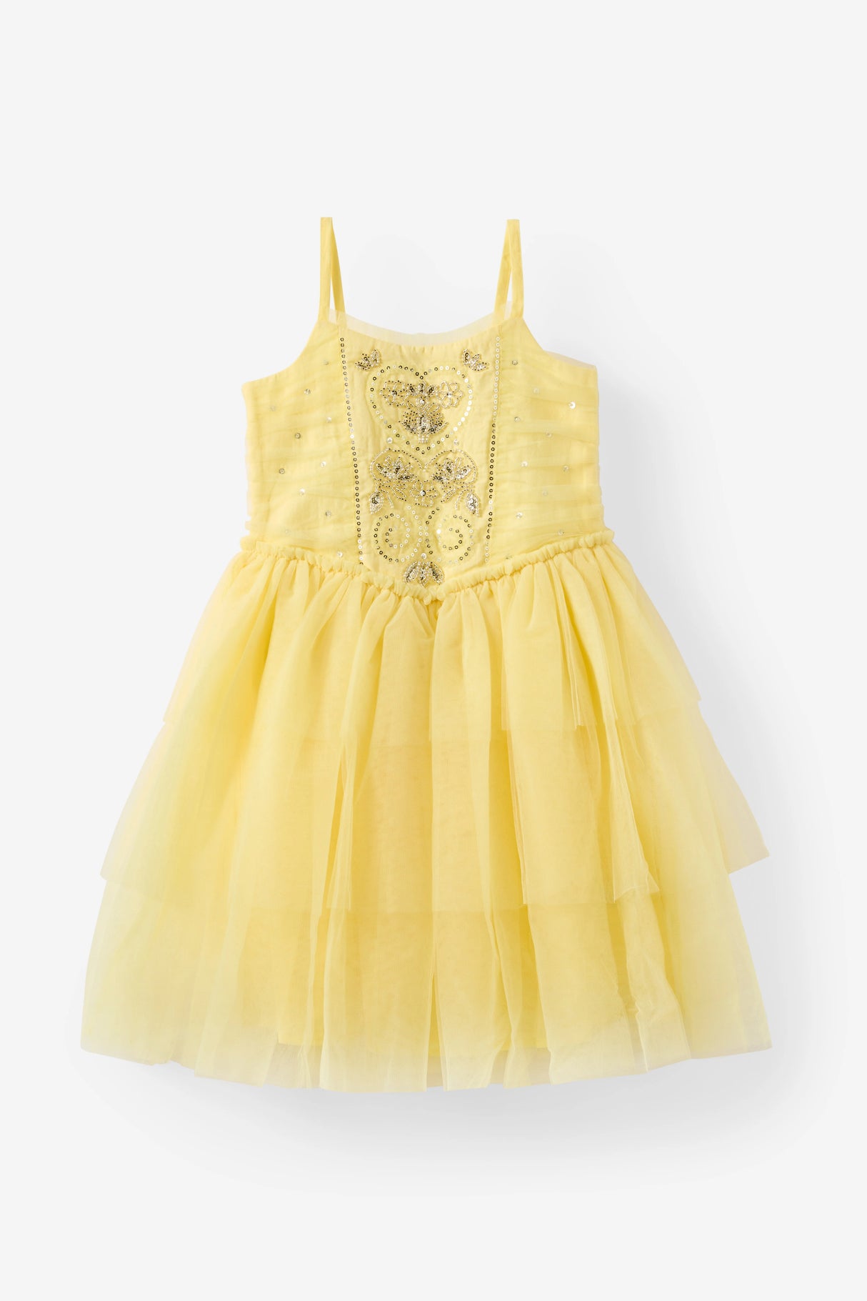 Cotton On Kids Girls Isabella Dress Up Dress - Baby Yellow/Heart Sparkle