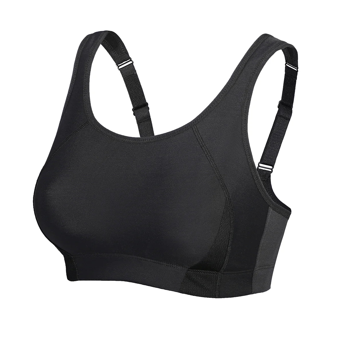 Quick Dry High Impact Padded Wireless Sports Bra - Black