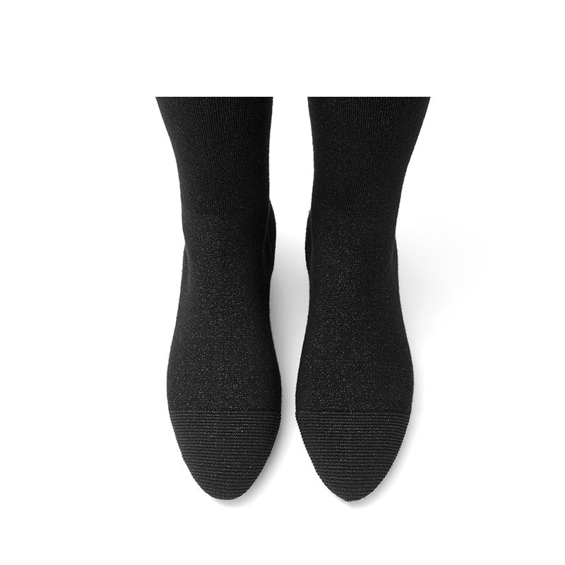 Stretch Over the Knee Boots - Black