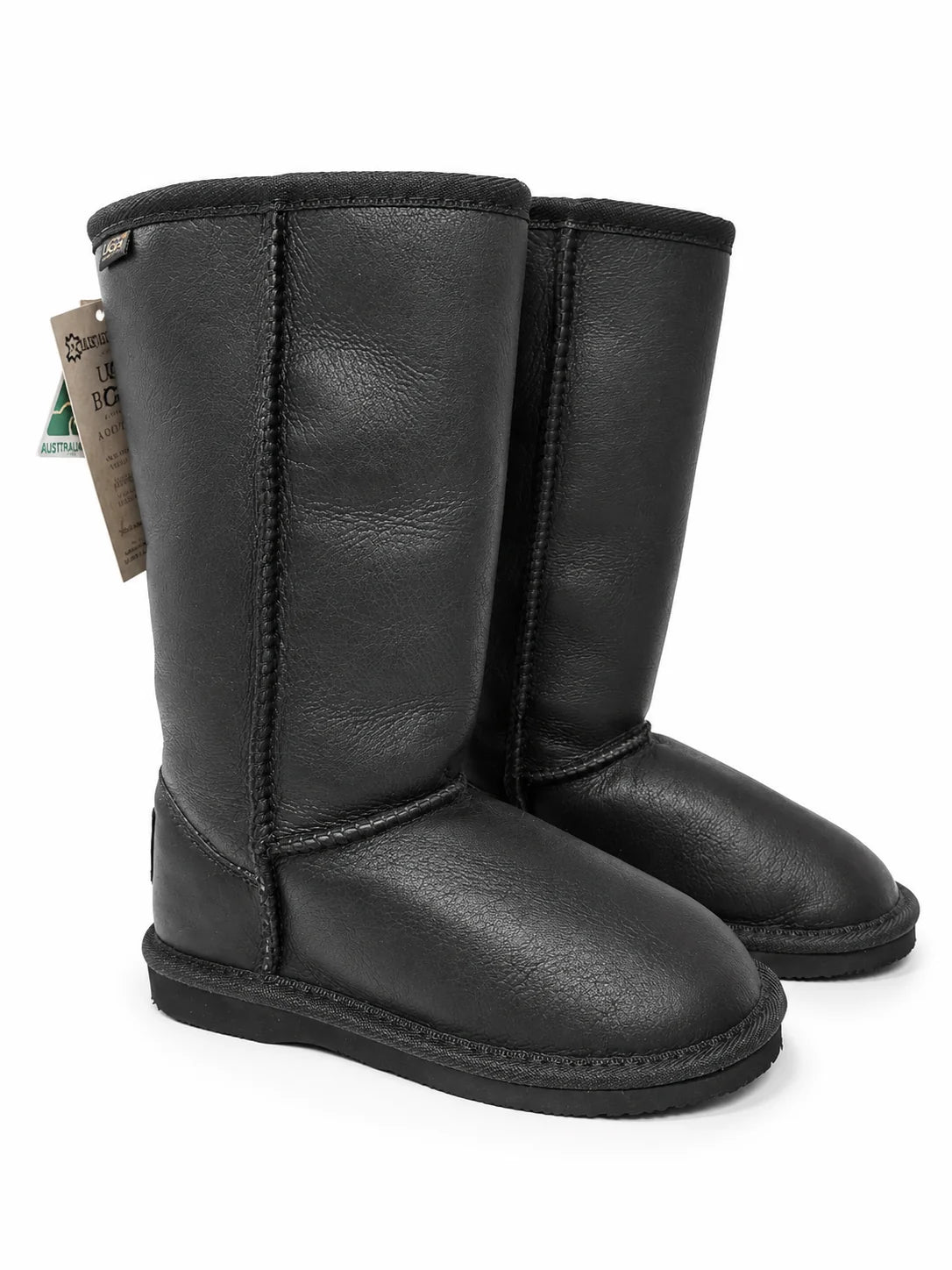 Australian Leather Ugg Kids Classic Leather Long - Black - AU12