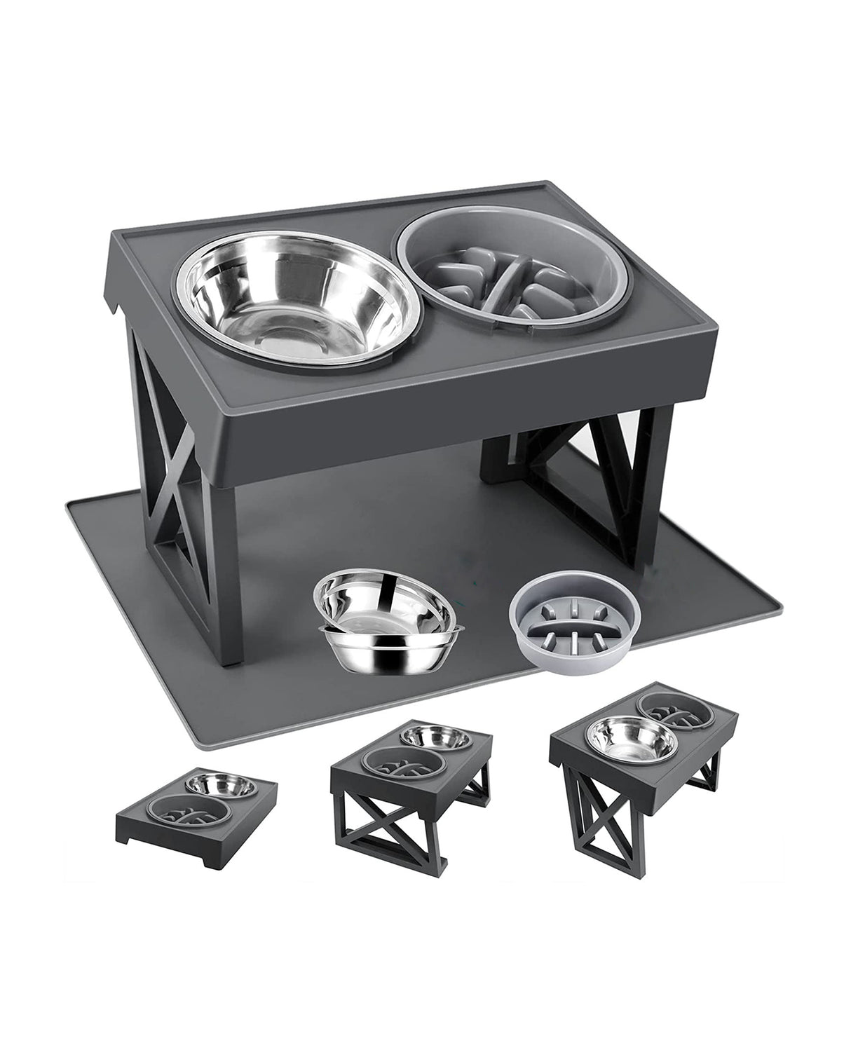 Pet Food Bowl Pet Feeder Water Bowl Adjustable Height Elevated Dog Cat Food Bowl