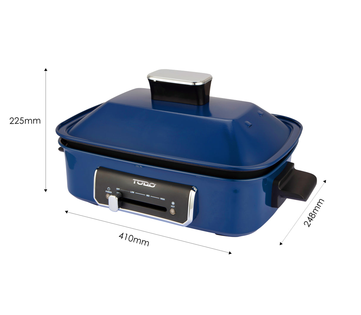 TODO 1400W 3-in-1 Electric Multifunction Cooking Pot BBQ Grill Pan Hot Pot