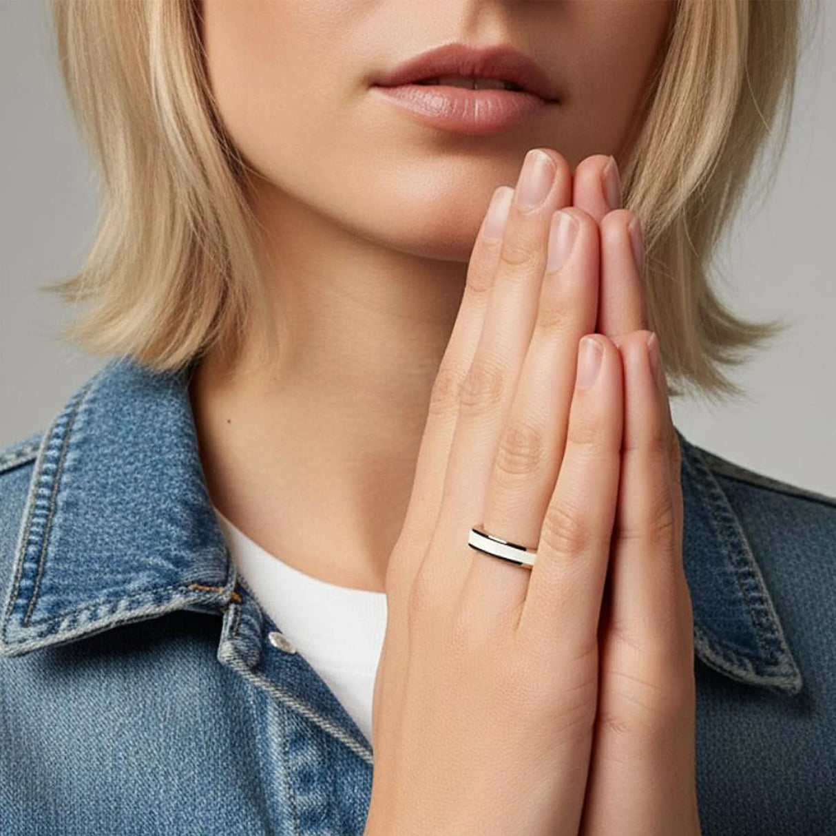 Bullion Gold Ceres Timeless Ring White Enamel Ring in Silver