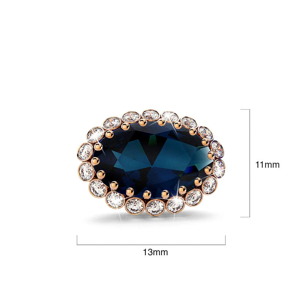 Boxed Georgina Necklace and Earrings Set Sapphire Embellished with Swarovski® Crystals