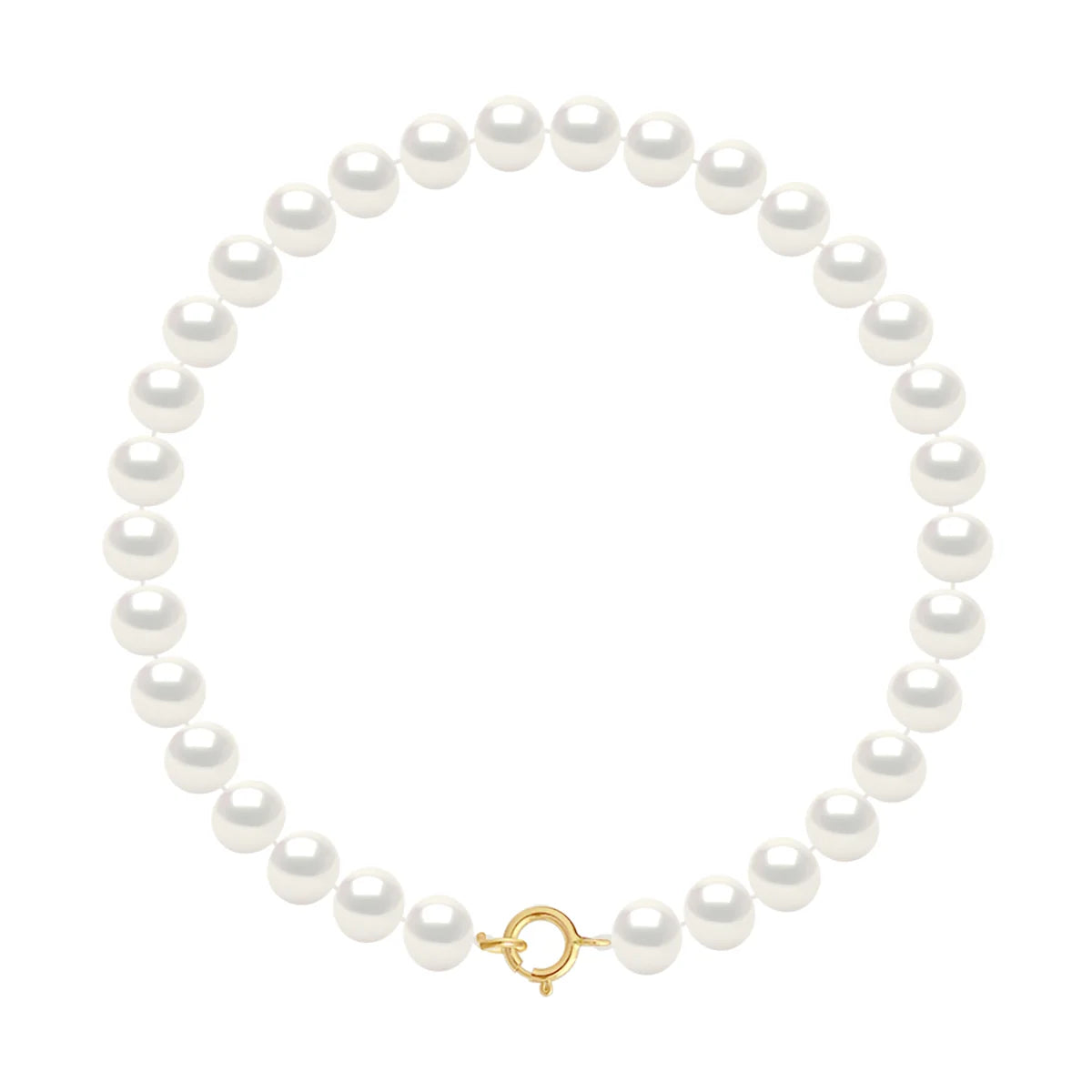 Bracelet Semi-Round Freshwater Pearl White