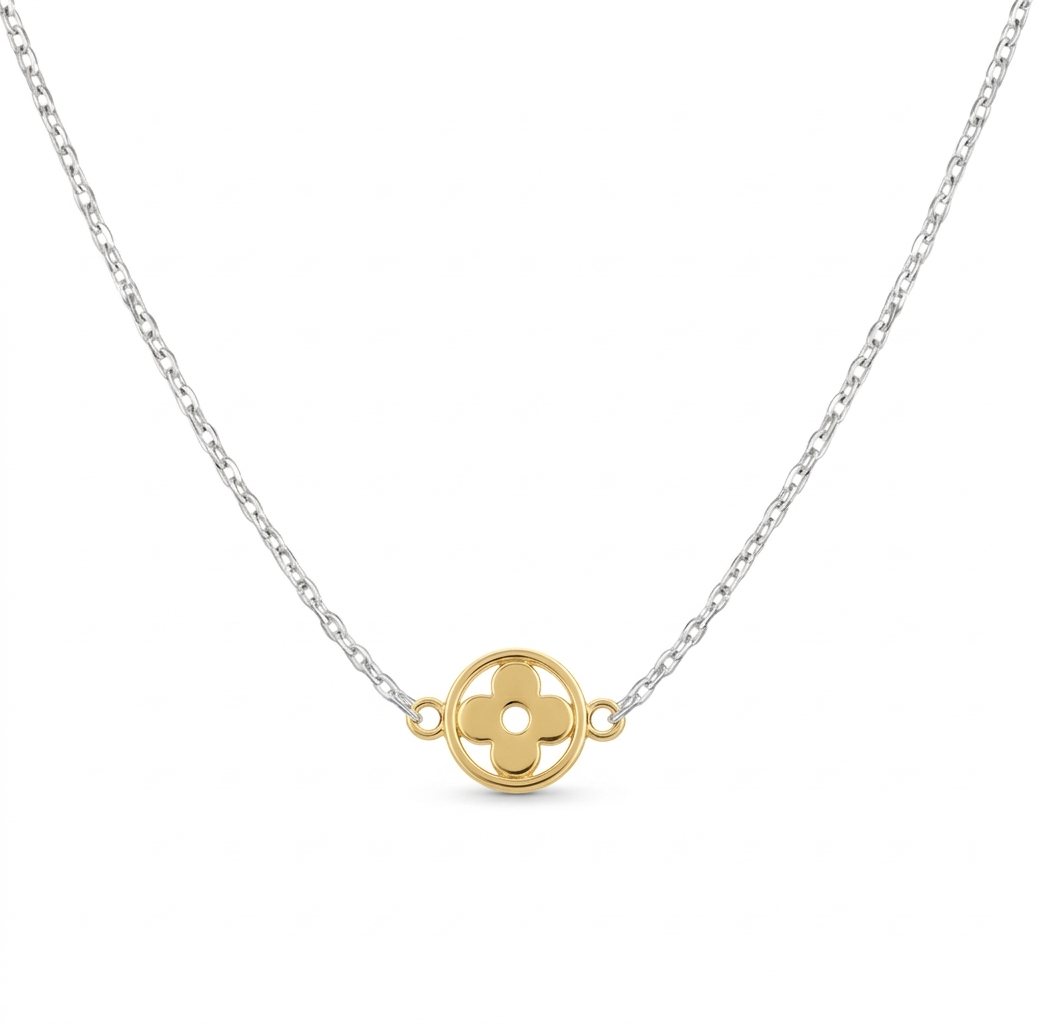 Liv Oliver 18K Gold Motif Two Tone Necklace