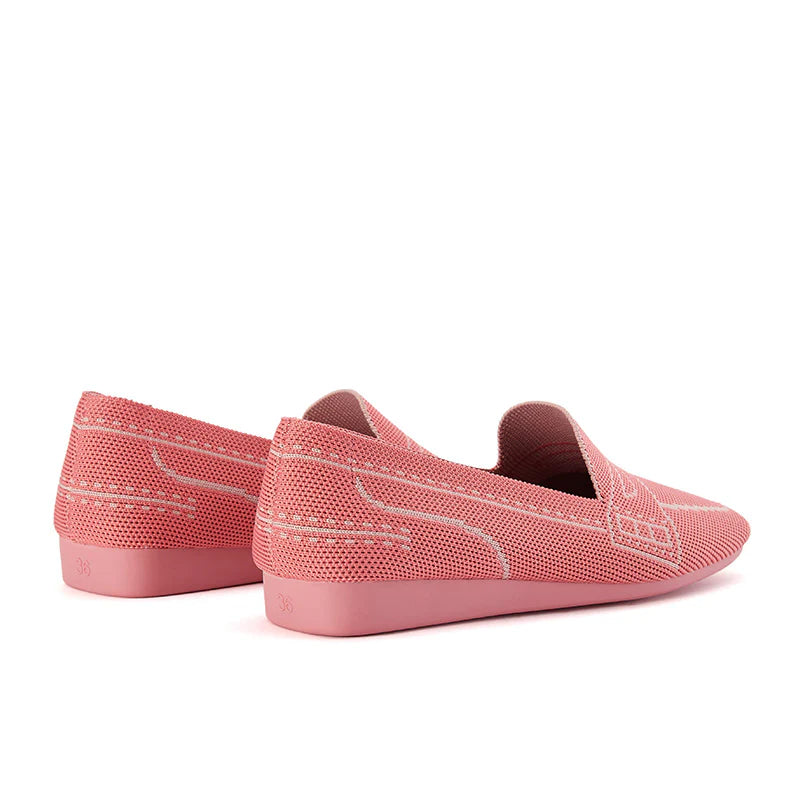 Comfortable Slip On Square Toe Loafers - Coral