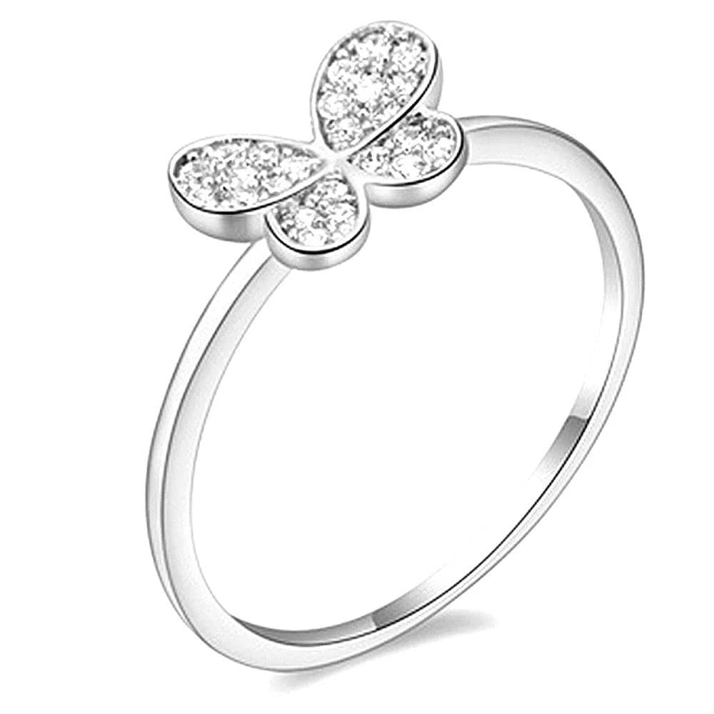 Bullion Gold Butterfly CZ Ring